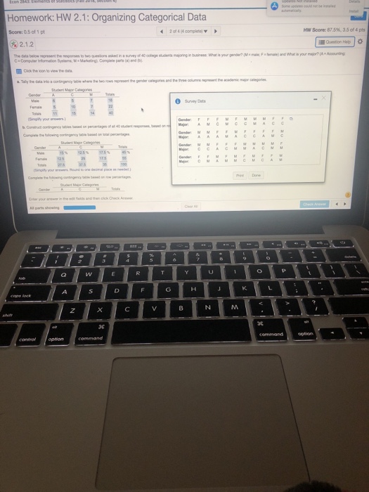 Solved Homework: HW 2.1: Organizing Categorical Data HW | Chegg.com