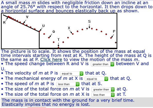 Solved A Small Mass M Slides With Negligible Friction Down Chegg Com