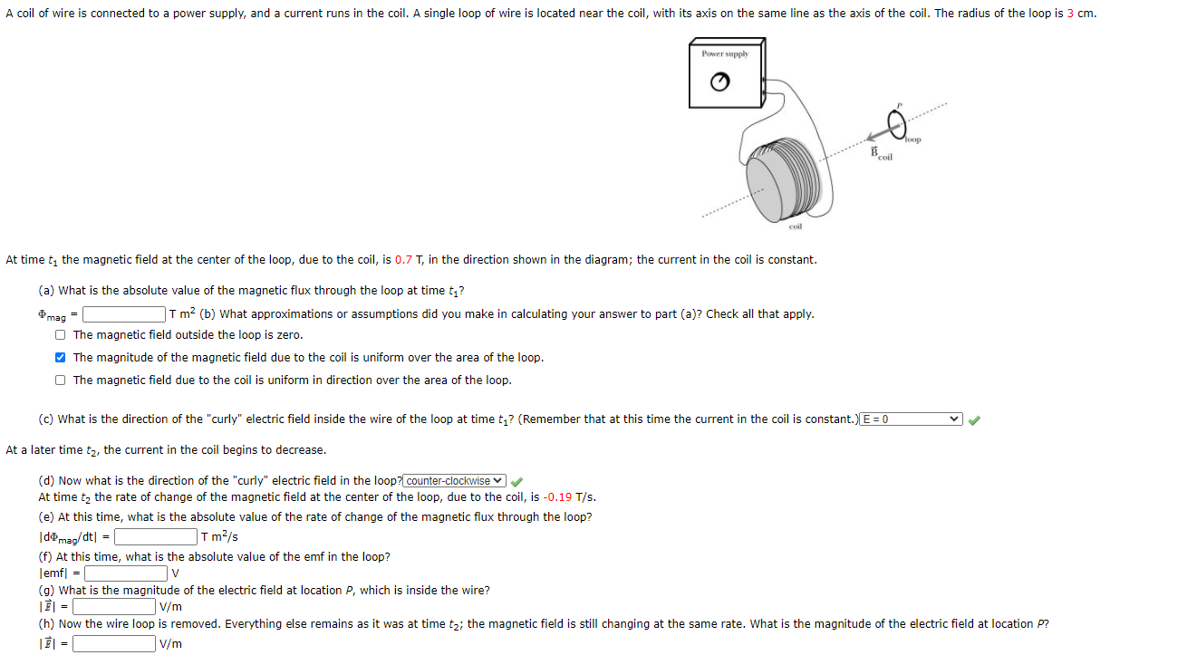Solved A coil of wire is connected to a power supply, and a