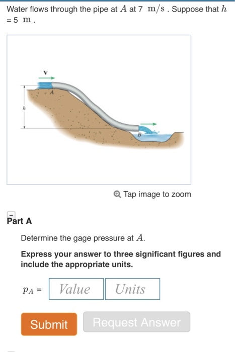 Solved Water flows through the pipe at A at 7 m/s . Suppose | Chegg.com