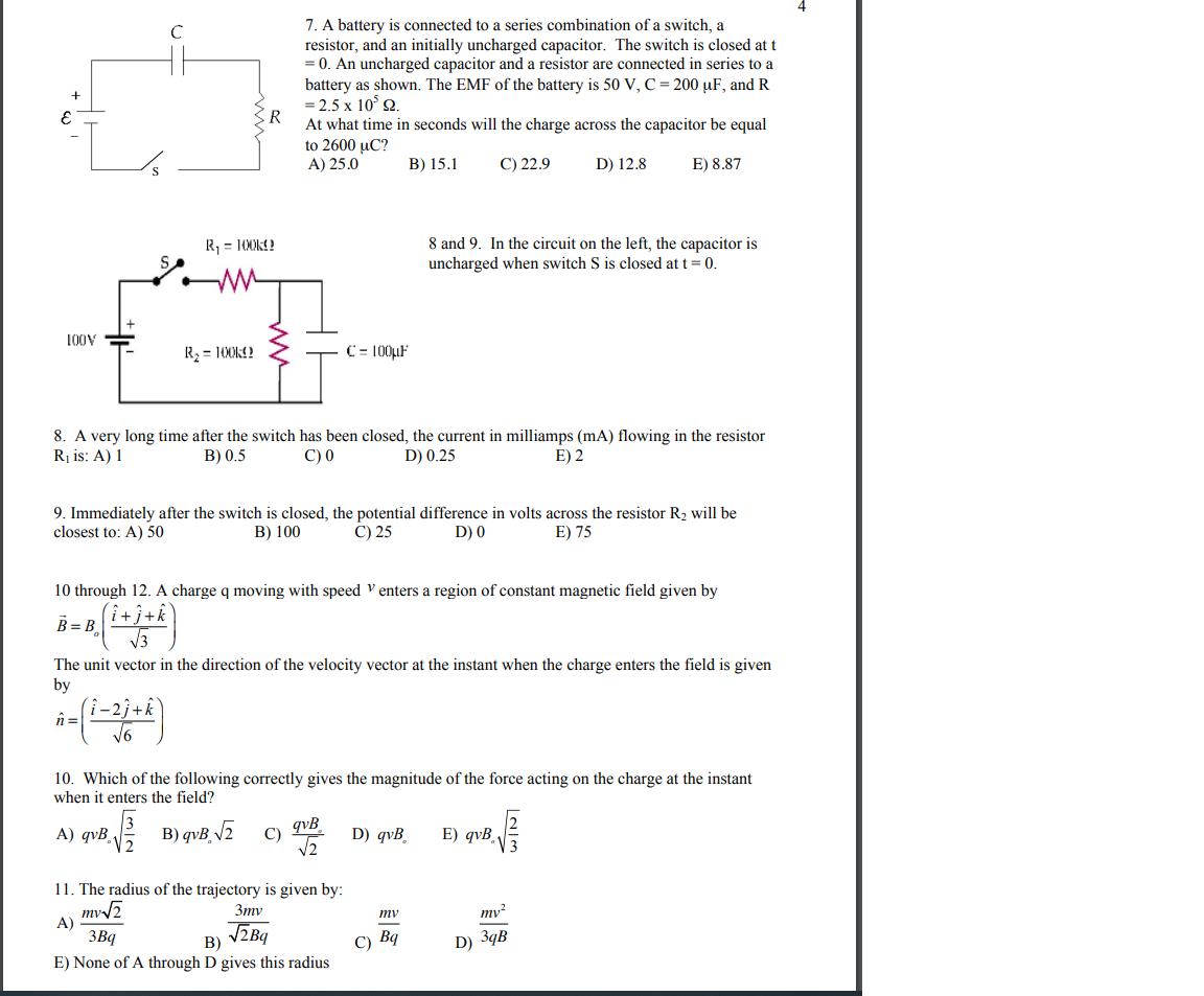 Solved 7. A battery is connected to a series combination of