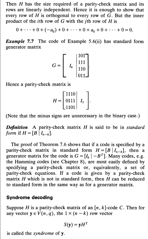 7.7 Using the code of Example 7.12, decode the | Chegg.com