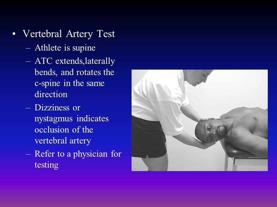 vertebral artery test sitting
