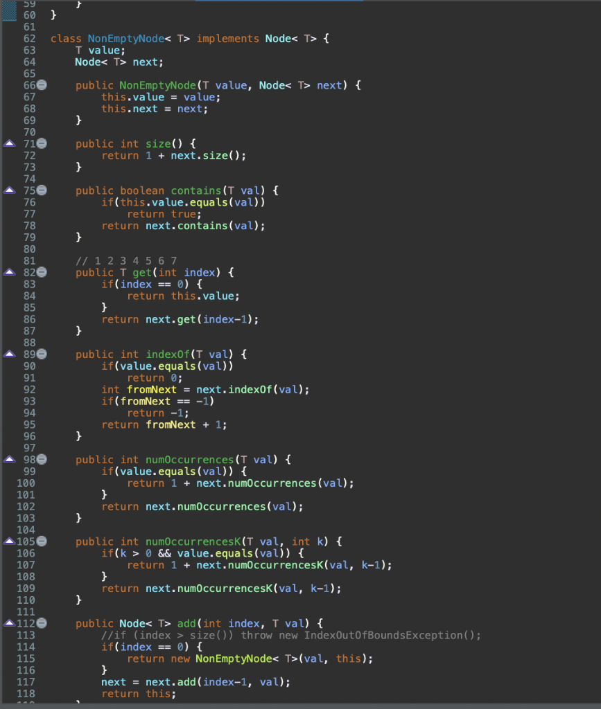 Recursive list methods • Instead of LinkedList doing | Chegg.com
