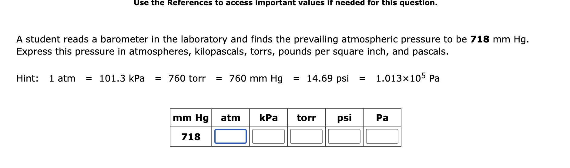 Solved A student reads a barometer in the laboratory and