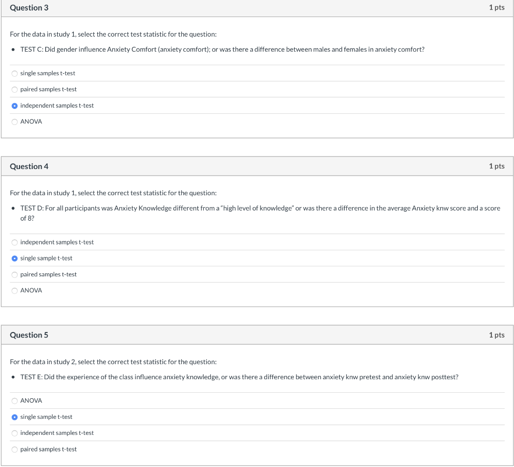 Solved PY 2100: Statistics mixed tests; single, independent, | Chegg.com