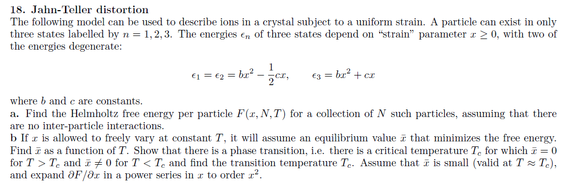 18. Jahn-Teller distortion The following model can be | Chegg.com