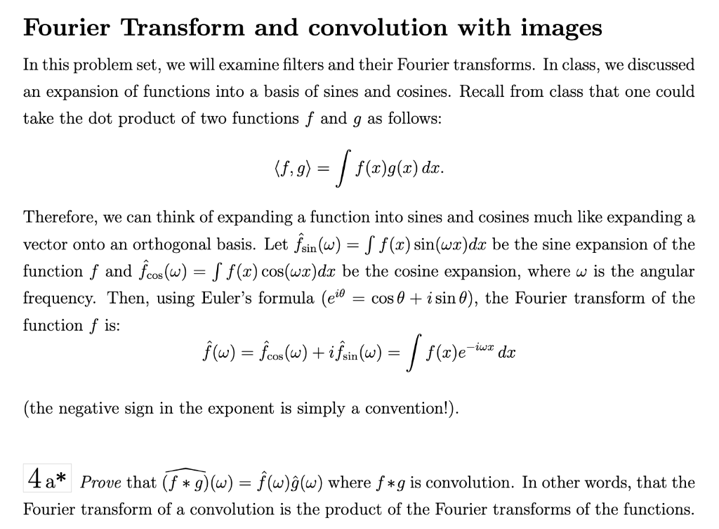 Solved Fourier Transform and convolution with images In this | Chegg.com