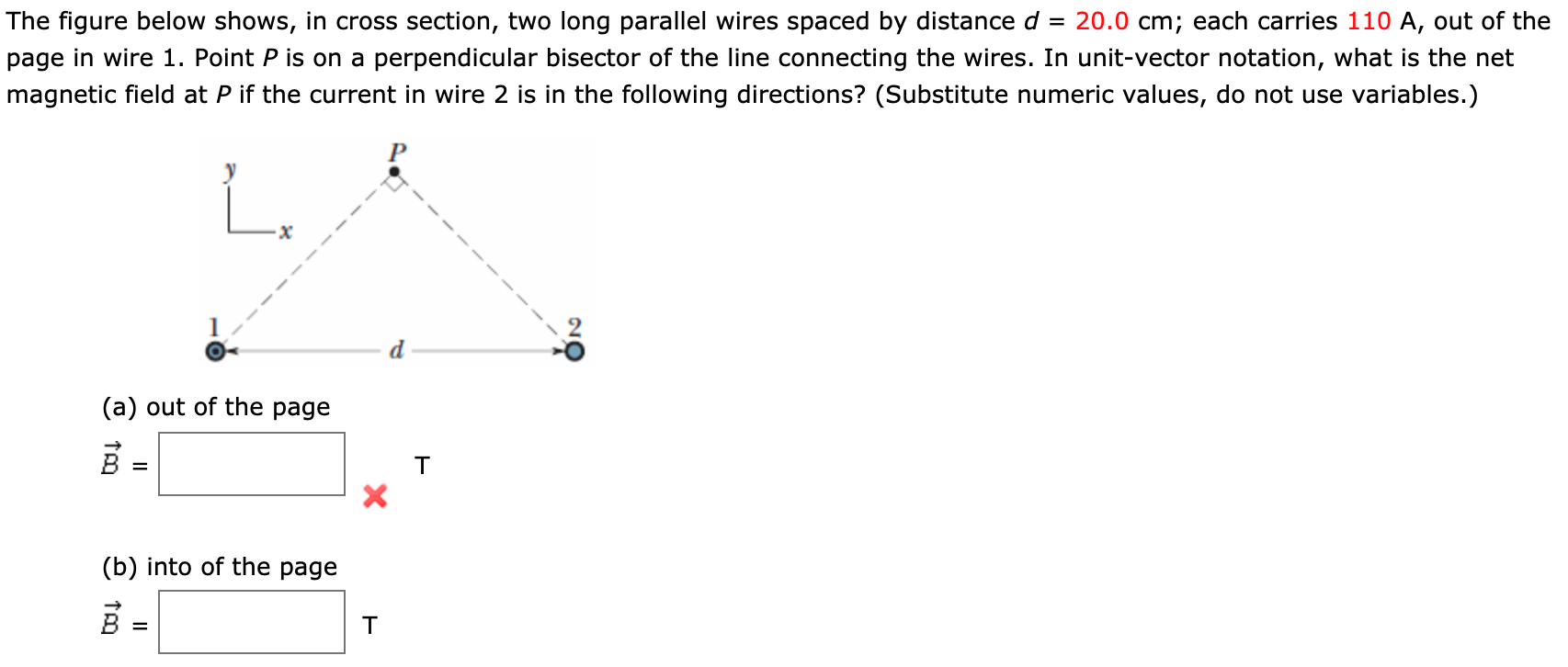 Solved The figure below shows, in cross section, two long | Chegg.com