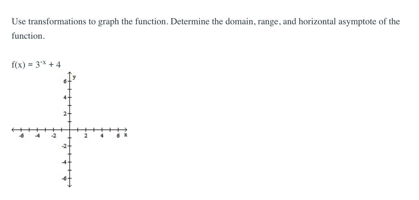 Solved Use transformations to graph the function. Determine | Chegg.com