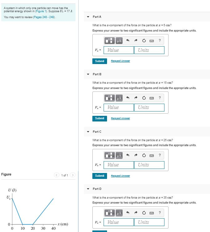 Solved A system in which only one particle can move has the | Chegg.com
