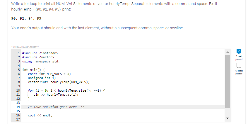 Solved Integers are read from input and stored into a vector | Chegg.com