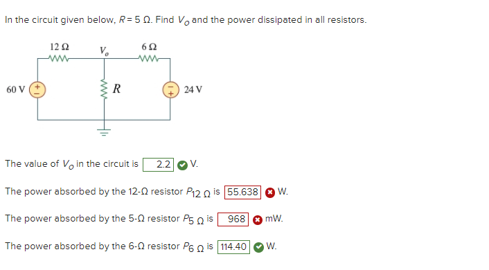 Solved In the circuit given below, R=5Ω. Find VO and the | Chegg.com