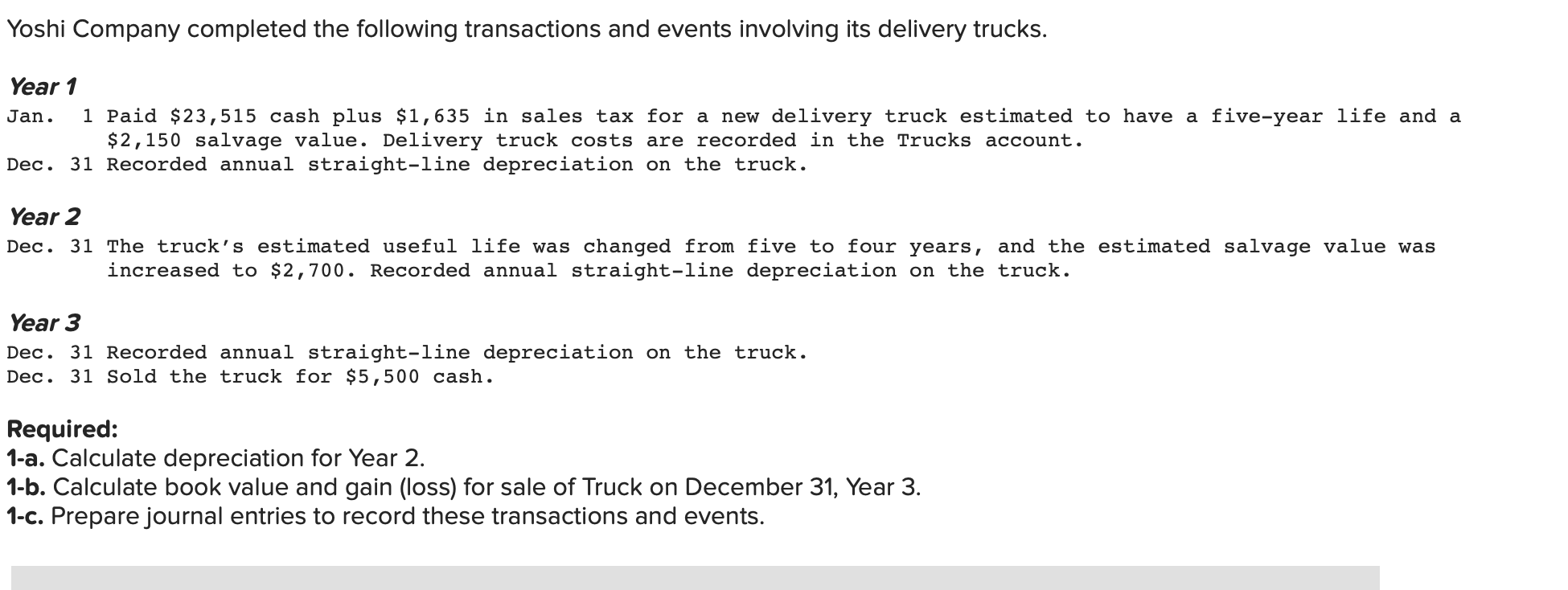 Solved Yoshi Company completed the following transactions