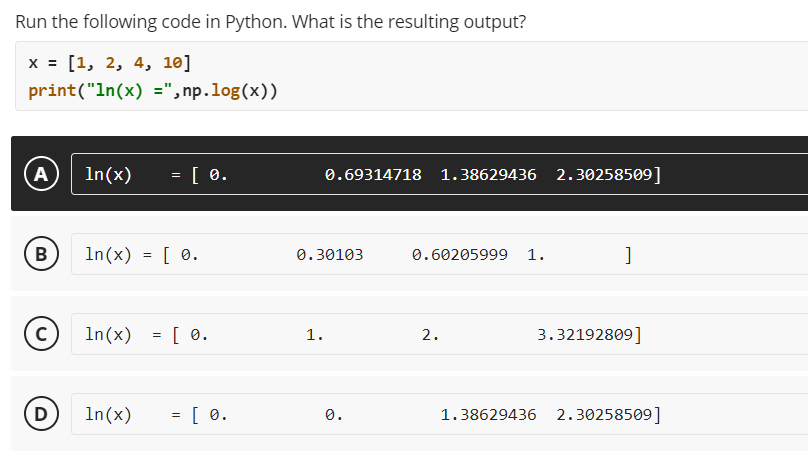Solved Run the following code in Python. What is the | Chegg.com