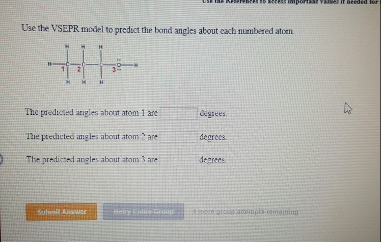 Solved Use The Vsepr Model To Predict The Bond Angles About 