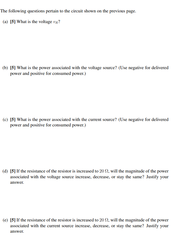 Solved (b) [5] What Is The Power Associated With The Voltage | Chegg.com