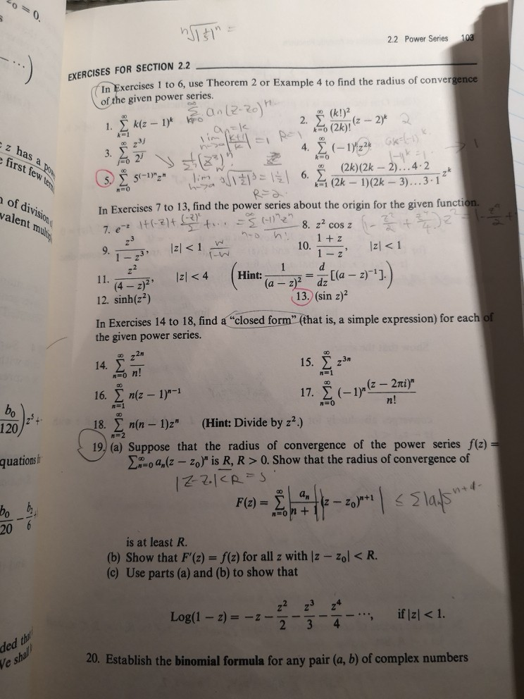 Solved 2.2 Power Series EXERCISES FOR SECTION 2.2 In | Chegg.com