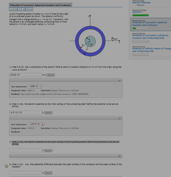 Solved A Solid Insulating Sphere Of Radius A Cm Is Fixed Chegg Com