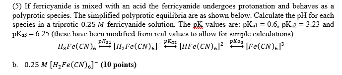 (5) If ferricyanide is mixed with an acid the | Chegg.com