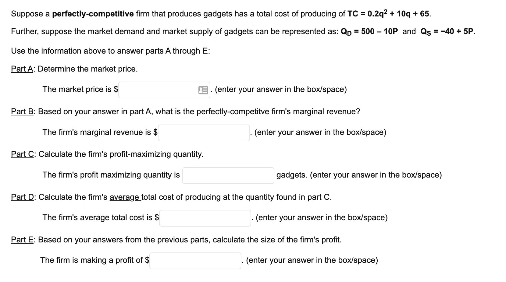 Solved Suppose A Perfectly-competitive Firm That Produces | Chegg.com