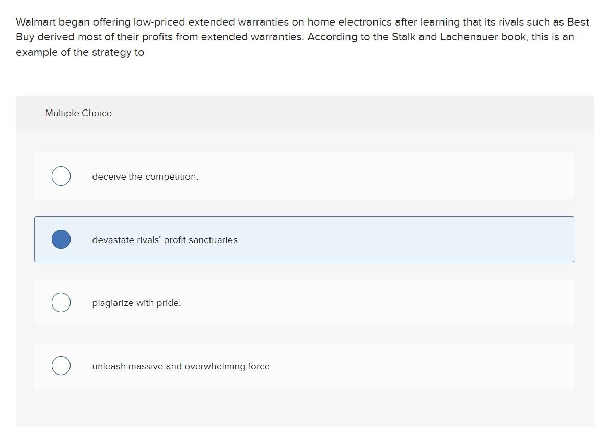 Solved Walmart began offering lowpriced extended warranties