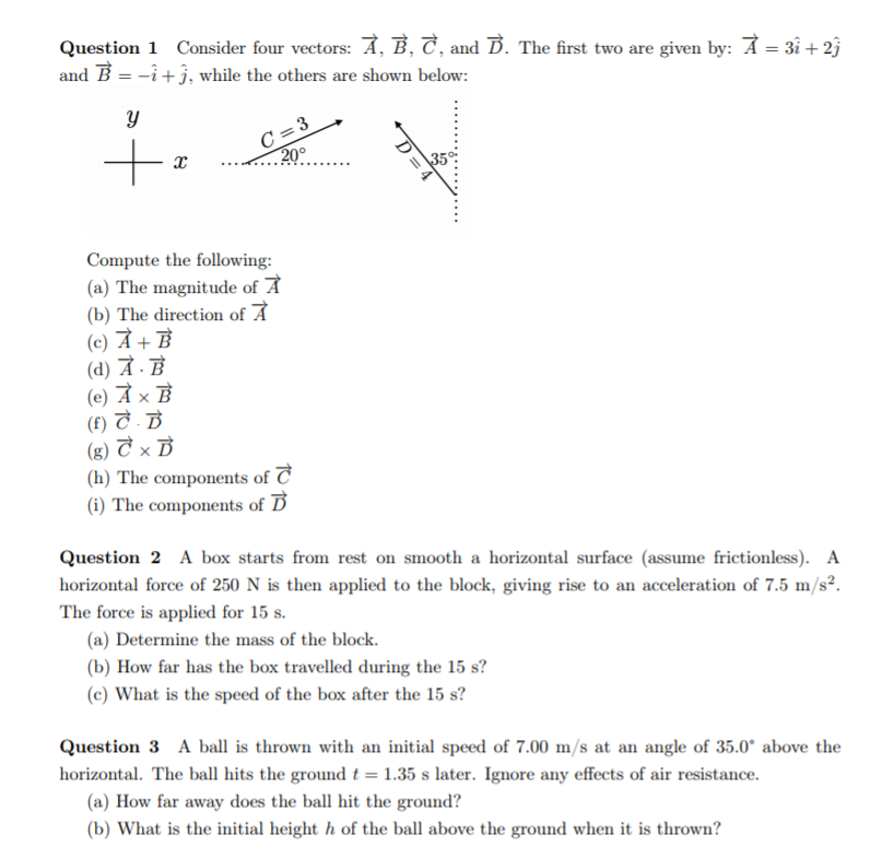 Solved 1. Compute the following by using the given 4 vectors | Chegg.com