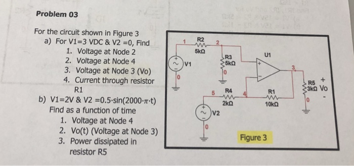 Solved Problem 03 For the circuit shown in Figure 3 a) For | Chegg.com