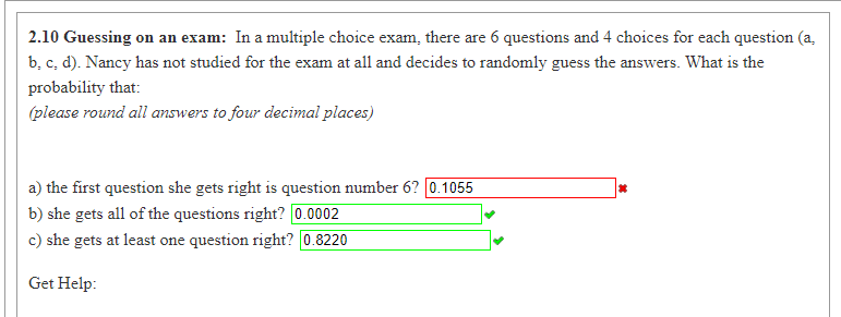 Solved 2.10 Guessing On An Exam: In A Multiple Choice Exam, | Chegg.com