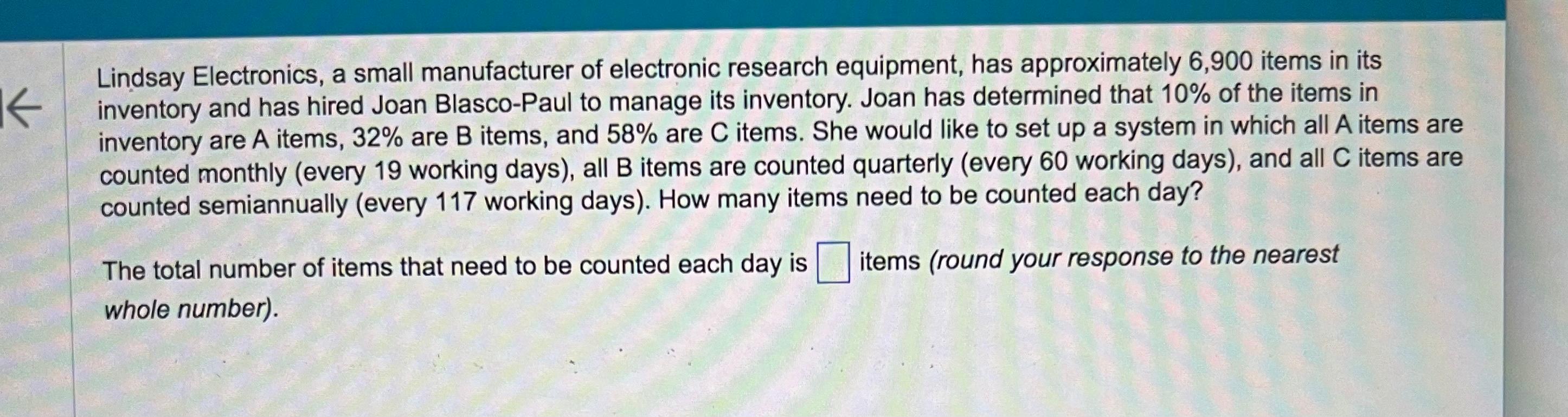 Solved Lindsay Electronics, a small manufacturer of | Chegg.com