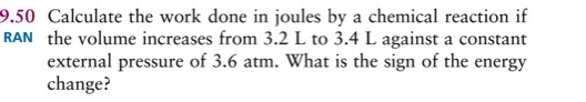 Solved .50 Calculate the work done in joules by a chemical | Chegg.com