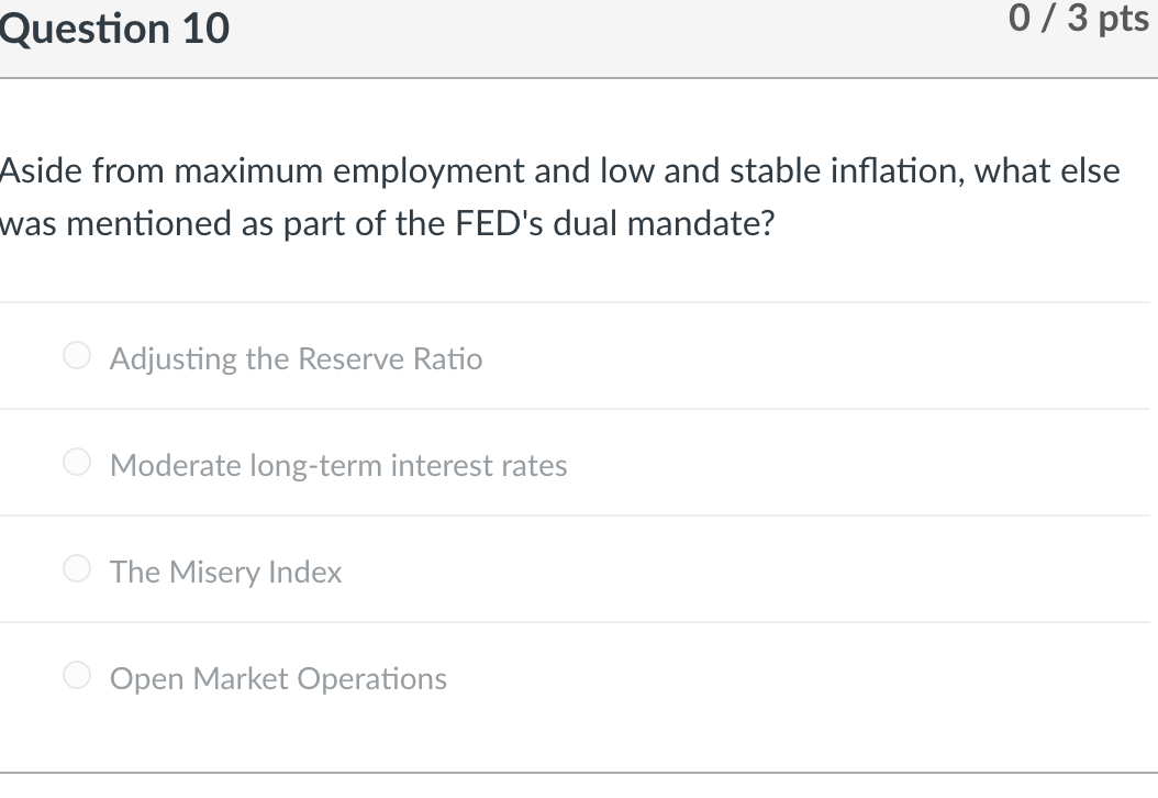 Solved Aside from maximum employment and low and stable | Chegg.com