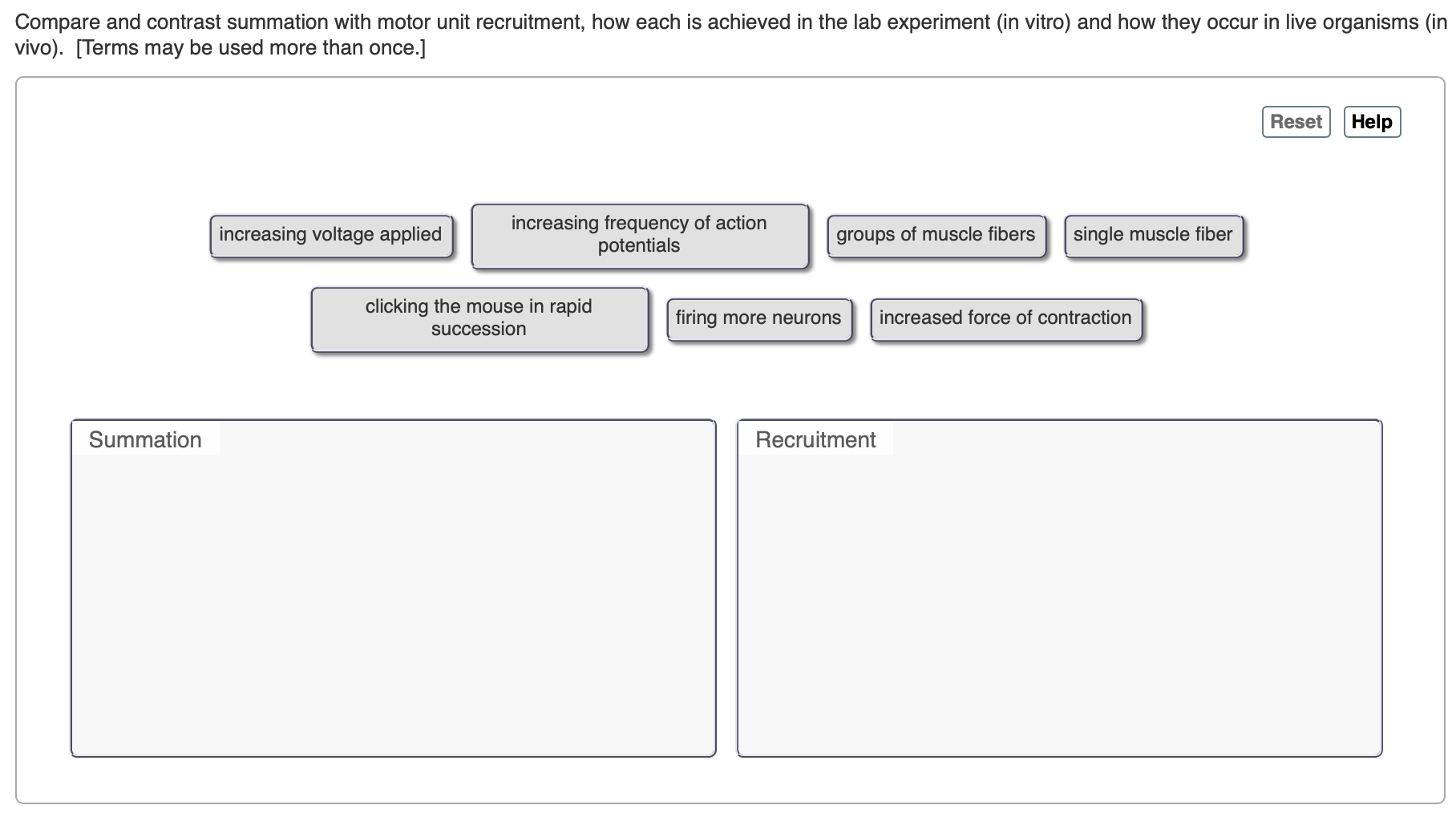 Solved Compare and contrast summation with motor unit | Chegg.com