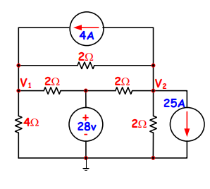 Solved For The Circuit Shown, A) Write The Node Voltage 