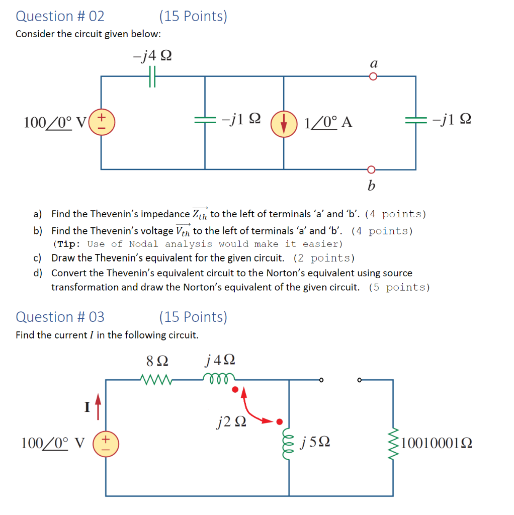 Solved Question # 02(15Points)Consider The Circuit Given | Chegg.com