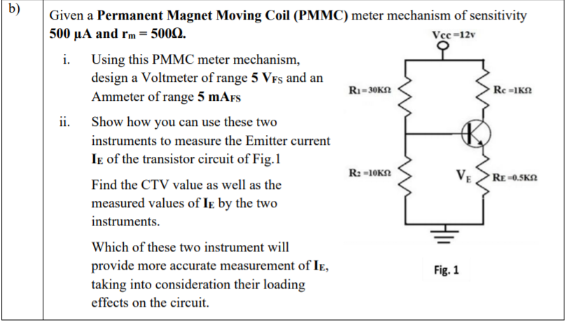 Permanent Magnet Moving Coil Voltmeter - PMMC