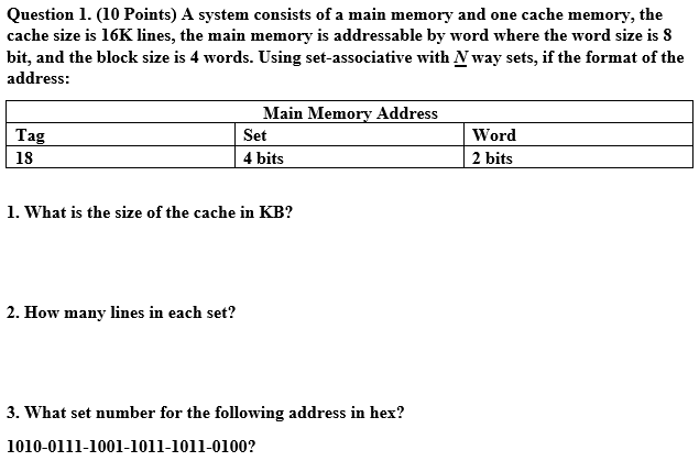 Solved Question 1. (10 Points) A system consists of a main | Chegg.com