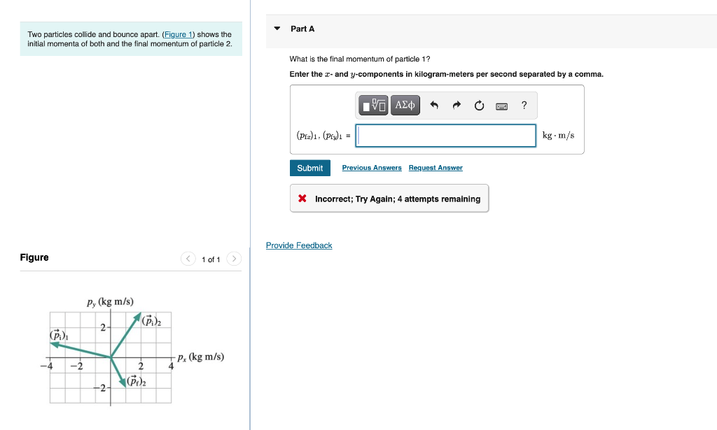 Solved Part A Two particles collide and bounce apart.