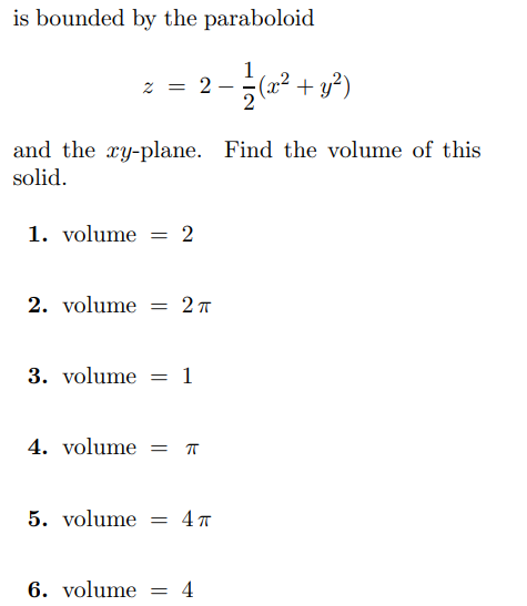 Solved The solid shown in is bounded by the paraboloid z = | Chegg.com