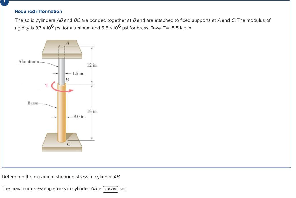 Solved Required Information The Solid Cylinders AB And BC | Chegg.com