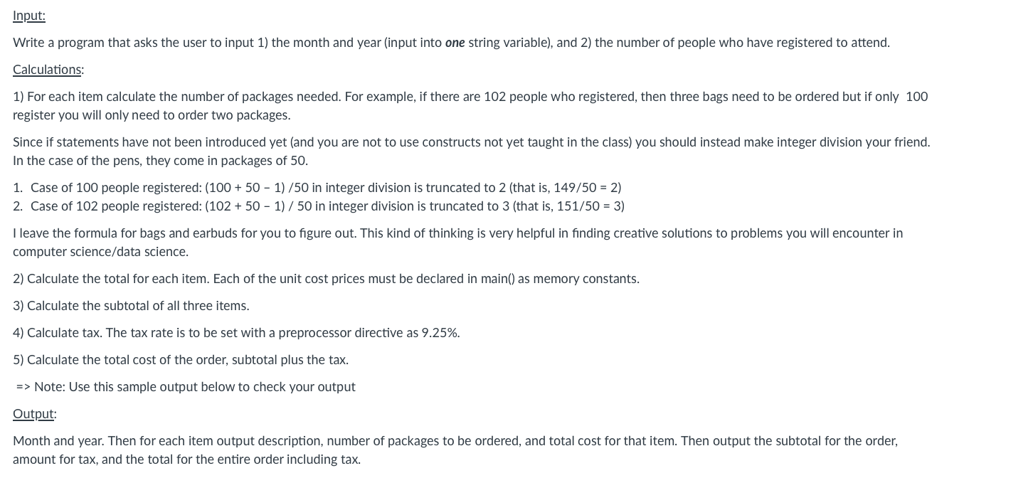 Solved Write a program that asks the user to input 1) the | Chegg.com