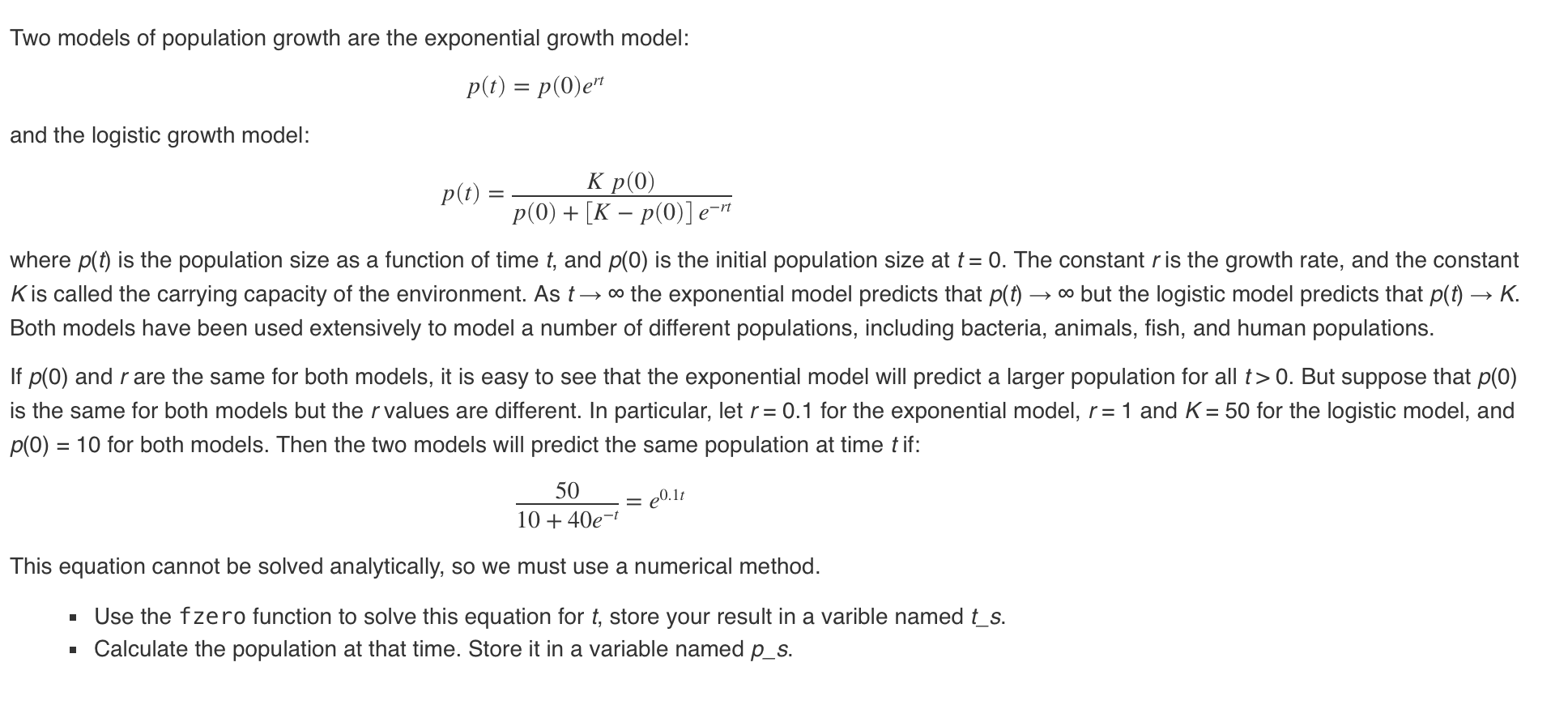 solved-two-models-of-population-growth-are-the-exponential-chegg