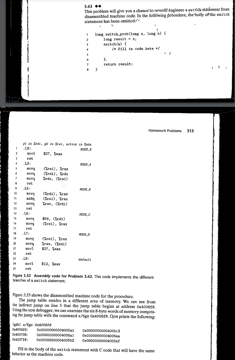 Solved 3.58, 3.63, (Note: These problems may assume a 64-bit | Chegg.com