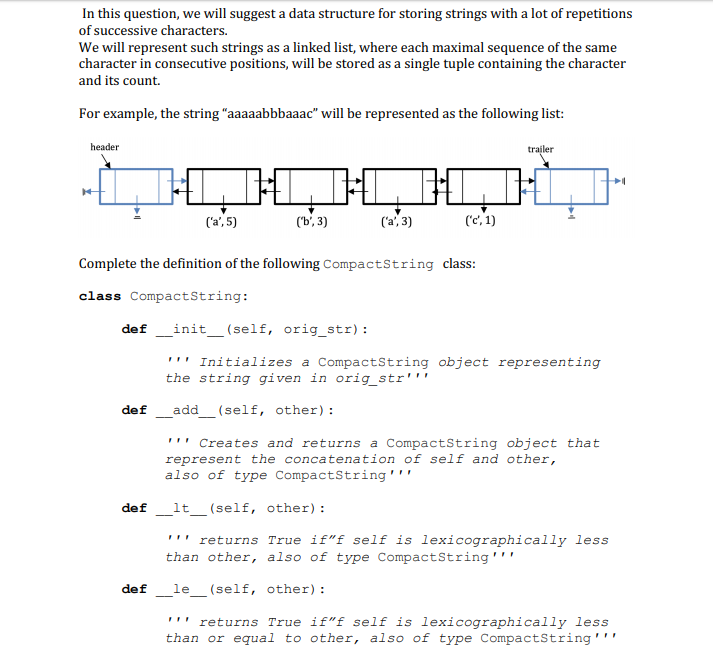 Solved In this question, we will suggest a data structure | Chegg.com
