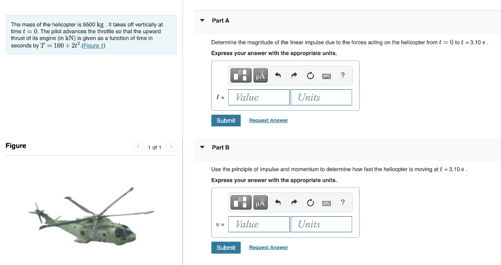 Solved The Mass Of The Helicopter Is 9500 Kg. It Takes Off | Chegg.com