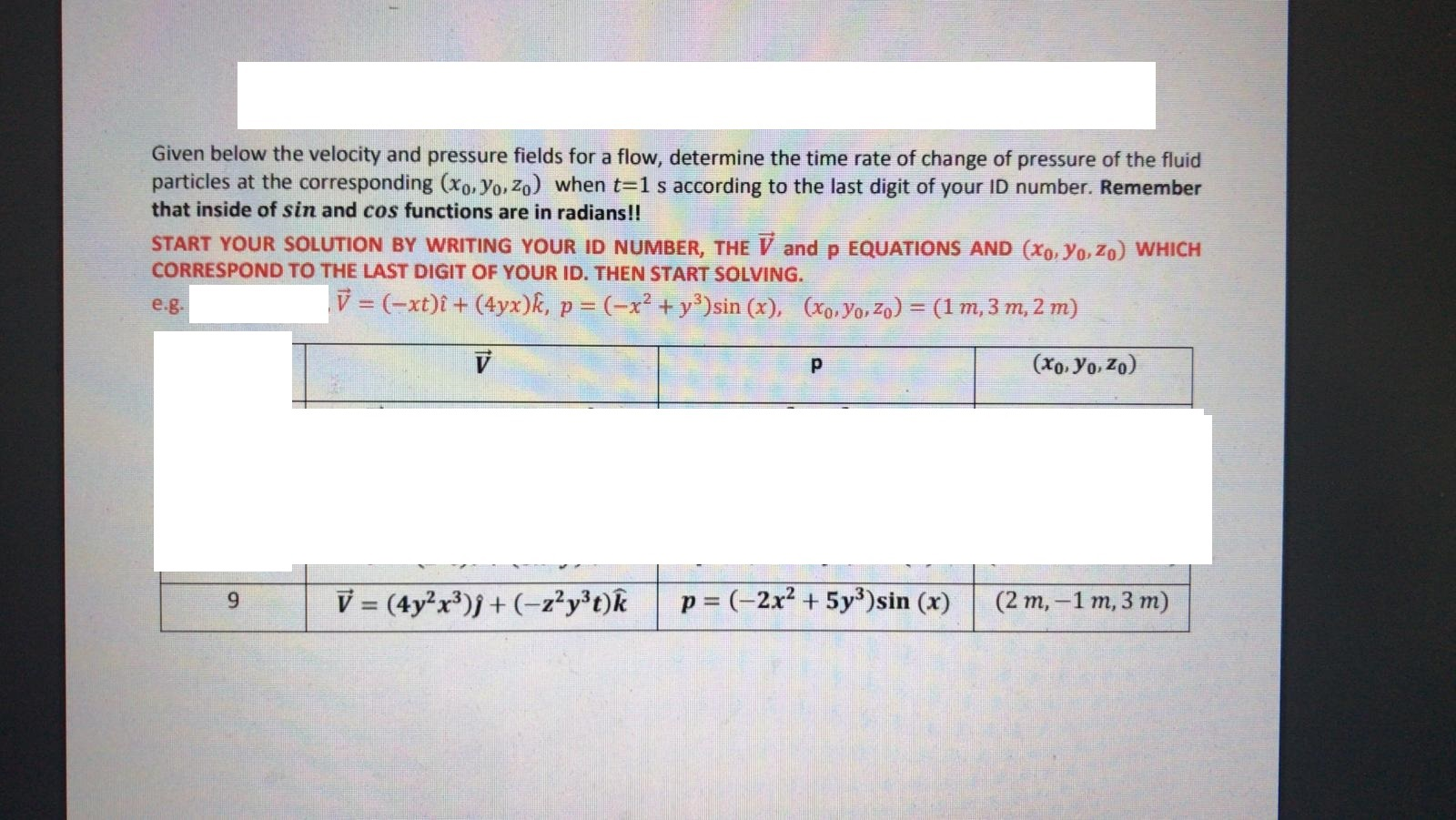 Solved Given below the velocity and pressure fields for a | Chegg.com