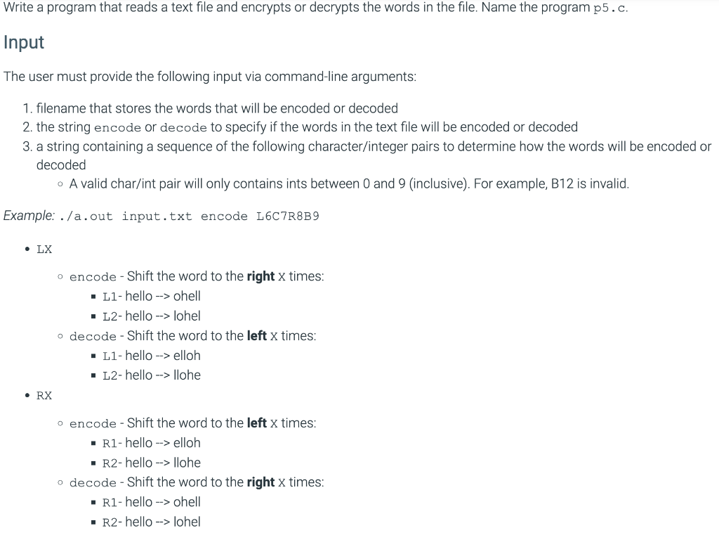 Solved Write A Program That Reads A Text File And Encrypts