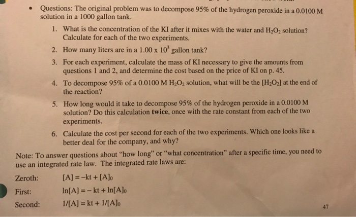 h2o2 experiment