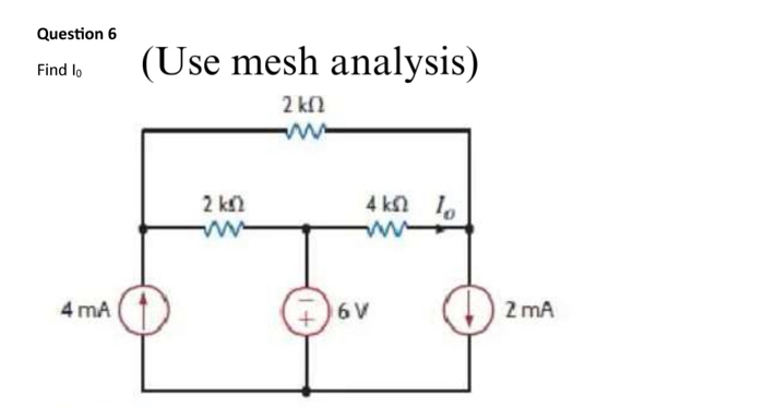 Solved Find the Io using mesh analysis. Show the step and | Chegg.com