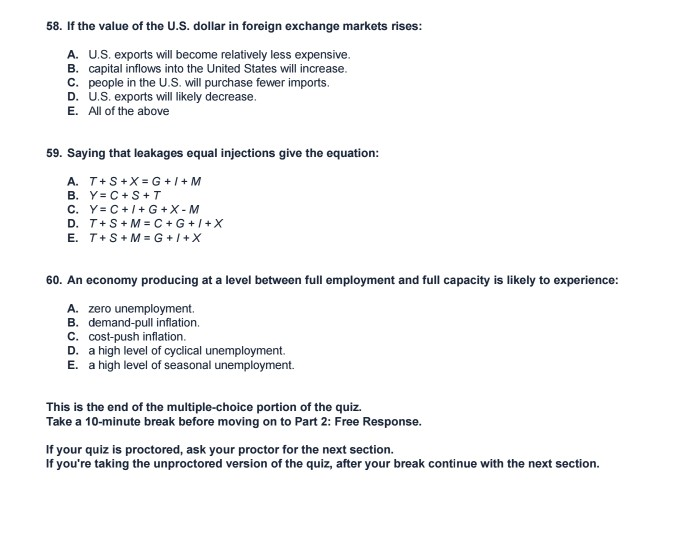 Solved 58 If The Value Of The U S Dollar In Foreign Exc Chegg Com